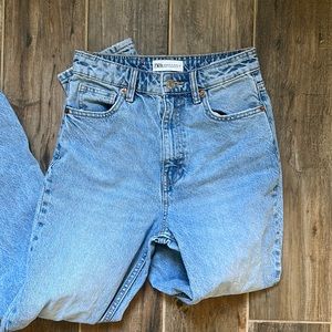Zara High Rise Straight Leg Jeans